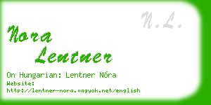 nora lentner business card