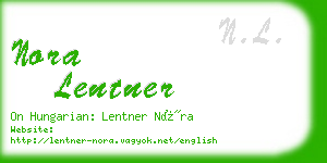 nora lentner business card